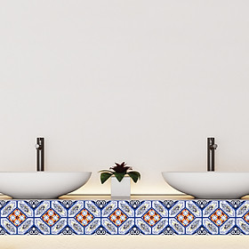 Combo 24 miếng Decal gạch bông 20*20 cm Dán gỗ bàn trang trí tường