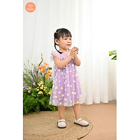 Đầm Dạ Hội Xoè Tamiuy Hoạ Tiết Hoa Cúc Thời Trang Mùa Hè Cho Bé Gái