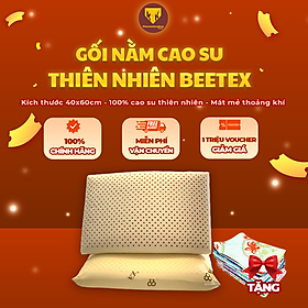 Mua Gối cao su 100% từ thiên nhiên BEETEX OVAL  có độ đàn hồi cao  mềm mại  mang đến giấc ngủ thoáng mát nhất. - Tặng kèm vỏ gối  Chính hãng - Cao cấp 