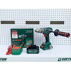MÁY KHOAN DÙNG PIN 21V 13MM DEKTON M21-ID1390BL - HÀNG CHÍNH HÃNG - -Thân máy + 2 pin 21v/4ah + 1 sạc