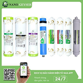 Bộ 8 lõi lọc nước dùng cho các dòng máy RO, Nano Geyser RO Eco, Kangaroo