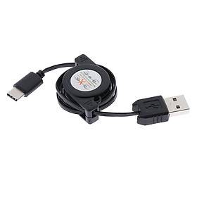 Retractable USB Type C Cable  Data Sync Charging Cord