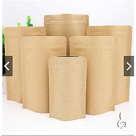 Mua combo 50 túi zip kraft 20x30 cửa sổ tràn viền màu vàng/nâu chống thấm nước-Hàng nhập