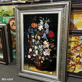 Tranh hoa treo tường phong cách cổ điển Châu âu. Tranh in trên chất liệu vải canvas cao cấp, khung gỗ composit. MS 4553