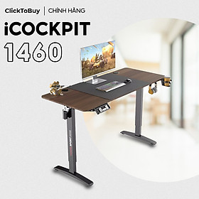 Bàn tăng giảm nâng hạ chiều cao thông minh công thái học iCockpit 1460, nâng hạ 80 kg, tặng móc treo tai nghe, giá để ly nước, thảm lót chuột