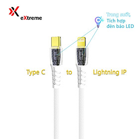 Dây Cáp eXtreme DS4211 Đầu Type C Sang Đầu Light.ning lphone Tích Hợp Đèn LED 2 Đầu, Sạc Nhanh Hỗ Trợ Truyền Dữ Liệu - Hàng chính hãng