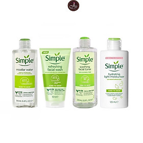 Bộ 4 Sản Phẩm Dưỡng Da Simple Dành Cho Mọi Loại Da