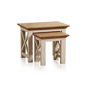 Mua Bộ Bàn Xếp Lồng Seychelles Gỗ Sồi Ibie LTXSEYO - Trắng - Trắng