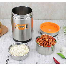 Mua CaMen Hộp Đựng Cơm Giữ Nhiệt Inox 304 1900Ml 3 ngăn Chống Tràn