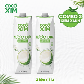 COMBO 2 Hộp Nước dừa đóng hộp Cocoxim Xanh dung tích 1000ml/Hộp