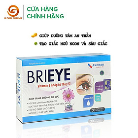 Viên uống Brieye Dược Phẩm An Châu hỗ trợ giảm nguy cơ đục tinh thủy hỗ trợ thị lực cho mắt vitamin e hộp 3 vỉ 30 viên