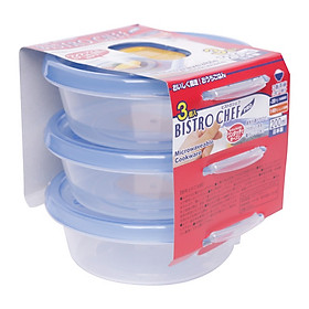 Set 3 hộp đựng đồ ăn mang đi du lịch tiện dụng - Hàng nội địa Nhật