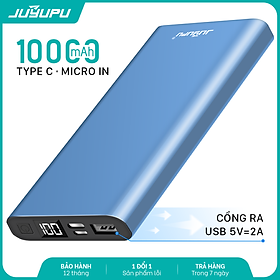Sạc dự phòng JUYUPU PR-5C 10000mAh - màn hình hiển thị võ nhôm kim loại cao cấp dành cho iPhone Samsung OPPO VIVO HUAWEI XIAOMI - HÀNG CHÍNH HÀNG