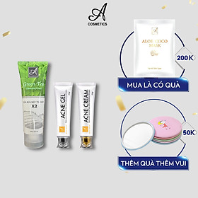 Bộ sản phẩm ngừa mụn Acosmetics: Kem Ngừa và Giảm Mụn + Sữa rửa mặt trà xanh X2