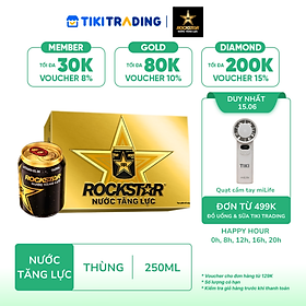 Thùng 24 Lon Nước Tăng Lực Rockstar (250ml/ lon)