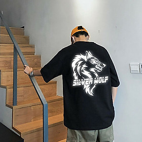 Áo Thun Nam_ Nữ Phản Quang In hình SILVER WOLF , áo chất, đi đêm, đi phượt bao ngầu, nhìn đã mắt
