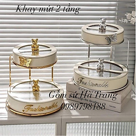 Mua Khay mứt 2 tầng gốm sứ cao cấp