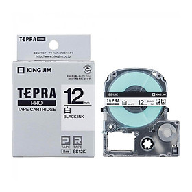 Nhãn in Tepra SS12K (Chữ Đen Nền Trắng, Khổ 12mm) - Hàng chính hãng