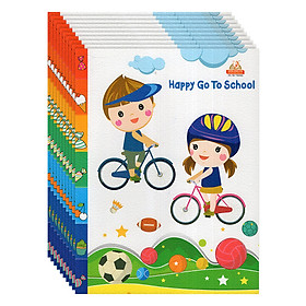 Lốc 10 Cuốn Tập Học Sinh 96 Trang ĐL100 (5 Ô Ly) - Happy Go To School (Có 4 Mẫu) (Mua 1 Lốc Tặng 1 Cuốn Cùng Loại)