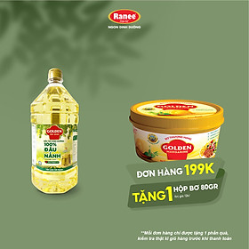 {Đơn 199k tặng hộp bơ 80g} Dầu Đậu Nành cao cấp Golden 2 lít