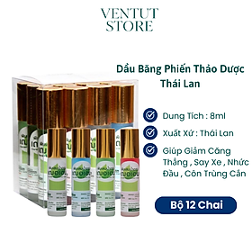 Mua Bộ 12 Chai Dầu Lăn Băng Phiến Thảo Dược Cher Aim Brand Borneol Inhaler Thái Lan 8ml -5ml