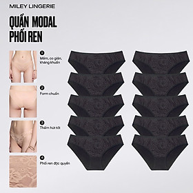 Combo 10 Quần Lót Nữ Modal Phối Ren Trước Remix - Giao Màu Ngẫu Nhiên FCM04