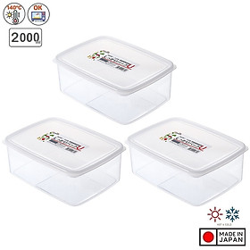 Mua Bộ 03 hộp thực phẩm chữ nhật Nakaya 2000ml hàng nội địa Nhật Bản K.151#