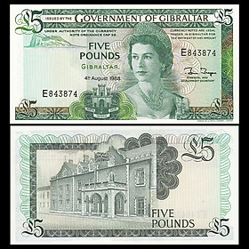 Tiền Gibgaltar 5 poun nữ hoàng Elizabeth II