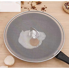 Mua nắp lưới đậy chảo chống văng dầu mỡ có 2 size có tay cầm và núm chất liệu inox cao cấp - Gia dụng bếp