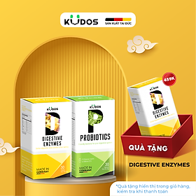 Combo Thực Phẩm Bảo Vệ Sức Khỏe KUDOS PROBITICS + KUDOS DIGESTIVE ENZYMES (30 viên/hộp)