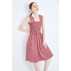 Dress117-ĐẦM CARO 2 DÂY XÒE s-6xl