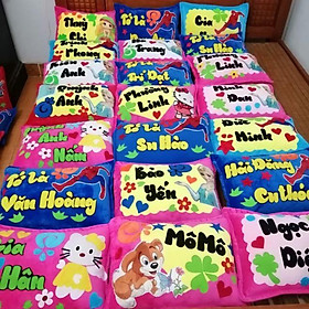 Mua Gối nhung lạnh hàn thêu tên bé theo yêu cầu
