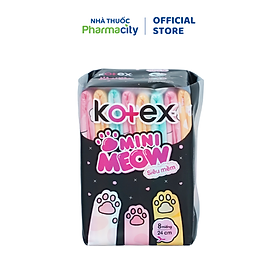 Băng vệ sinh Kotex Mini Meow siêu mềm 24cm (Gói 8 miếng)