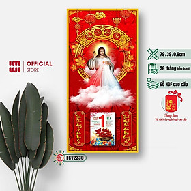 Lịch gỗ Công giáo Chúa Giêsu IMWI LGV2330 - 39cm x 79cm
