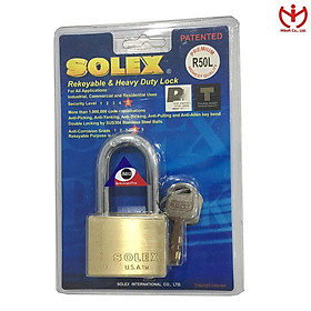 Mua Ổ khóa Solex R50L thân đồng rộng 50mm càng dài 55mm - MSOFT