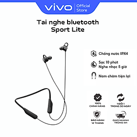 Tai nghe không dây vivo Sport Lite Bluetooth 5.0 Nam châm 2 đầu - Thời Gian Sử Dụng 18 Tiếng - Hàng Chính Hãng - Màu Đen/Xanh Lam