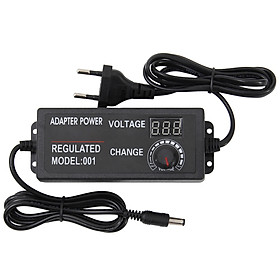 AC to DC Adapter 3V-24V 2A Universal Adjustable Electricity Charge with Display Screen Regulated Voltage (EU 3V-24V 2A)