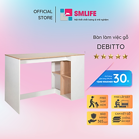 Bàn làm việc, bàn học gỗ hiện đại SMLIFE Debitto | Gỗ MDF dày 17mm chống ẩm | D120xR60xC75cm