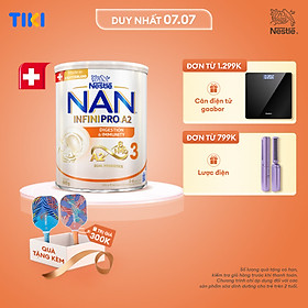 Sữa bột NAN INFINIPRO A2 800g Thụy Sĩ 3 với đạm quý A2 tiêu hóa tốt sau 7 ngày và 6HMO tăng cường đề kháng (2 - 6 tuổi) - Tặng Bộ vợt pickleball