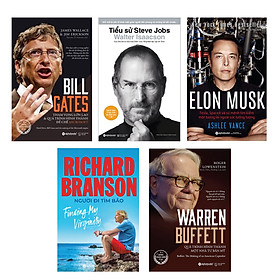 Hình ảnh Combo Doanh Nhân Nổi Tiếng Thế Giới: Bill Gates + Steve Jobs + Elon Musk + Richard Branson + Warren Buffett