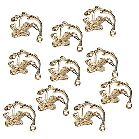 10pcs Alloy Flower Leaves Charms Pendants for DIY Hair Accessories Jewelry
