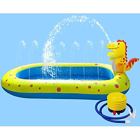 Mua Bể Bơi Phao Cho Bé 1m7 Một Tầng Phun Nước  Tặng bơm hơi  - Bể Bơi Phun Nước Khủng Long Ngoài Trời
