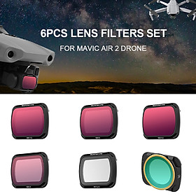 for DJI Mavic Air 2 Drone 6pcs Lens Filter Set MCUV CPL ND4 ND8 ND16 ND32 Filter Combo Multi-coated Filters Camera Lens