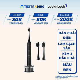 Bàn Chải Đánh Răng Điện LocknLock ENR346BLK - DC3.7V, Trọng Lượng 235g, Sạc Không Dây - Màu Đen