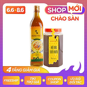 Combo Mật Ong Thiên Nhiên 5 Sạch Honeyboy 500ml và Mật ong thiên nhiên