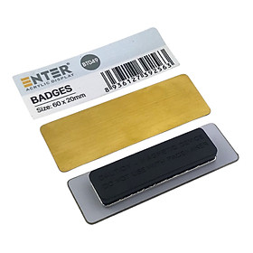 Phôi thẻ tên inox Enter BT049 60x20mm vàng xước N010 (10,50) - Bịch (10)