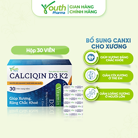 Viên Uống Calciqin D3 K2 Youth Pharma Giúp Xương, Răng Chắc Khỏe - Hộp 30 Viên