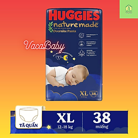 Tã bỉm QUẦN Huggies Nature Made Overnite (ban đêm) cho bé đủ size M58/ L44/ XL38/ XXL26 miếng