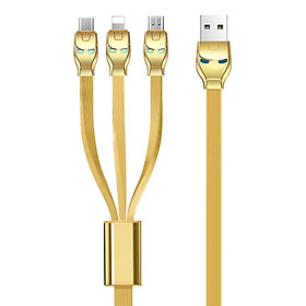 Mua Dây Cáp Sạc Lightning Cho iPhone/USB Type-C/MicroUSB Hoco U14 3in1 Steel Man (1.2m) - Hàng Chính Hãng