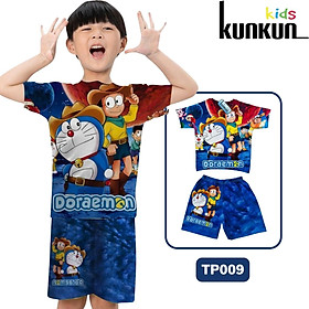 Bộ quần áo trẻ em in 3d doraemon